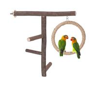 Juguete de soporte para pájaros, juguetes de columpio para loros, madera natural, perca para pájaros, accesorios para periquitos, cacatúas, conures, guacamayos, pinzones, pájaros del amor (1 unidad)
