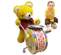 Juguete de Tambor - Figura Musical de alimentada por batería, Coleccionable transfronterizo, Reproductor de Tambor mecánico de Animales de Estilo Retro | Juguete de Movimiento de Sonido