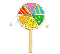 Juguete de tambor para niños - forma de bricolaje de pagar, colorido aprendizaje sonajeros de madera | Juego de juguetes musicales conducidos a mano, tacto de promoción Musicality Project School