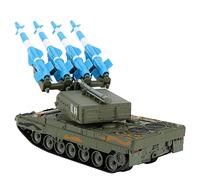 Juguete de Tanque Militar de Aleación con Torreta Giratoria de 360°, Lanzador de 4 Misiles y Función de Retroceso para un Maravilloso Regalo para Niños