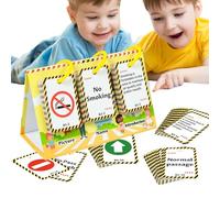 Juguete de tarjeta flash, tarjetas de estudio - 72x Signs Road Signs Interactive Educational Flash Tarjetas - Juguete de aprendizaje de educación preescolar, juguete de tráfico educativo para niños, n