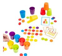 Juguete de tazas apilando para niños pequeños, apilando tazas para niños juguete,Cazas de anidación apilables Juguete de bañera de piscina de agua | Juego de pensamiento de con 50 tarjetas de pregunta