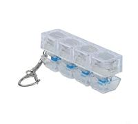 Juguete de teclado antiestrés con luces RGB que cambian de color y cuatro botones que se pueden hacer clic para apoyar la calma y la mente diaria (blanco transparente)