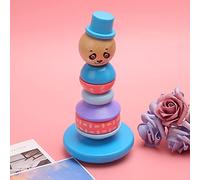 Juguete de Torre de Anillo Apilable de Madera, Juguete Educativo de Matemáticas Colorido para Niños, Mejora el Entrenamiento Visual, Coordinación Mano-Ojo, Durante Más de 18 Meses (Patrón de