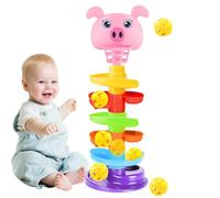 Juguete de torre de bolas: rampa giratoria y bolas giratorias, apilable, 6 capas, estimulación cognitiva, actividades manuales educativas, aprendizaje de coordinación motora, divertido juego educativo