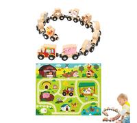 Juguete De Tren para Niños, Tren De Campo Y Granja Infantil De Madera, Juego De Simulación con Vehículos para Niños Pequeños Y Familias