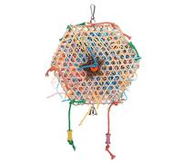 Juguete de trituración de loros, tiras de papel, juguete para masticar pájaros, juguete de bambú tejido, trituradora de pájaros, juguete de forraje para colgar loros, periquitos, cacatúas