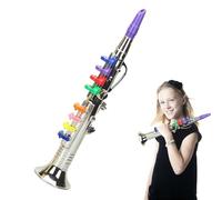 Juguete de Trompeta para niños, saxofón para niños, Instrumentos de para niños, Instrumentos Musicales, Equipos de música educativos, enseñar Canciones Juguete de Trompeta con 8 Llaves de Color