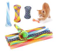 Juguete de tubo de resorte de 25 piezas de juguete interactivo colorido para gato primavera de gato de primavera de nylon divertido para gatos juguete de tubo de resorte flexible retráctil para gatito