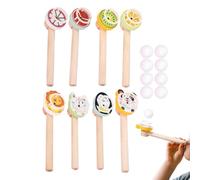 Juguete de tubo de soplado de pelota, equilibrio sensorial de 8 piezas, desafío de burbujas de pelota, para interior, exterior, hogar, guardería, veladas familiares, reuniones, cumpleaños, Navidad