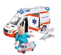Juguete De Vehículo De Rescate - Ambulancia De PP De 10.6x3.9x5.5 Pulgadas, Coche De Batería, Vehículo De Emergencia Con Y Sonidos, Juguete De Transporte Interactivo, Juego De Juego Salvatagg
