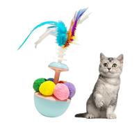 Juguete de volante, juguete para gatos, pelota de entrenamiento para gatitos, pluma de gato, juguete de enriquecimiento interactivo para gatitos interiores, eliminan el aburrimiento