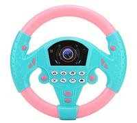 Juguete de volante para niños, Volante de simulación de juguete con luz y sonido de conducción Juguetes educativos para infancia(Rosado azul)