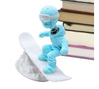 Juguete decorativo para salpicadero: figura impresa en 3D impulsada por inercia, divertido de hombre esquiador, decoración de visualización de movimiento creativo, accesorio interior automotriz