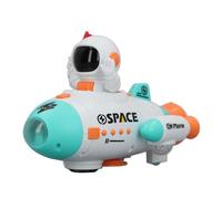 Juguete del Transbordador Espacial Se Ilumina con Rotación de 360 Grados y Despega Eléctrico para Niños, Material ABS, 1 Unidad (Blue)