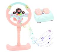 Juguete del Volante, Simulación Falta Volante con Pedal de Acero y Correas, rotación de 360 ° y Efectos de Sonido Divertidos, Hermosas Luces para niños 3 UP, Estilo-2.
