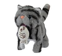 Juguete dinámico de peluche para gatos con función de alimentación, ideal para diversión y aprendizaje de los jóvenes, adorable peluche de simulación con movimiento automático, ideal para de los