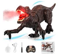 Juguete Dinosaurio Teledirigido, 2.4GHz RC Dino Robots con Rociar, Rugido y Luz, Caminar, Radiocontrol Animales Recargable Interactivo Dragon Juegos Educativo Regalo para Niños Niñas 5 6 7 8 9+ Años