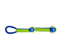 Juguete doble pelota de tenis con cordón nylon twist para perros Zeus Fitness Tug, 25 cm