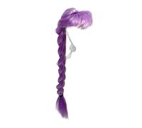Juguete duradero para mascotas para pájaros grandes, para interiores y exteriores, ganso de alta temperatura, diseño de peluca de pelo sintético, actividad de masticación, PzY516 (morado, 45 x 11 cm)
