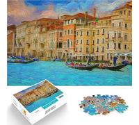 Juguete Educativo de Aprendizaje Paisaje de Pintura al óleo de Venecia Rompecabezas para Adultos 1000 Piezas 38x52cm Lista de Deseos con Papá Noel para Mayores de 14 años