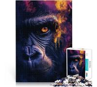 Juguete Educativo de Aprendizaje Retrato de Gorila Rompecabezas de 1000 Piezas para Adultos 38x52cm Regalo de cumpleaños, Regalos