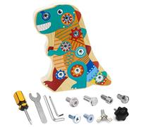 Juguete educativo de madera con forma de dinosaurio, estilo Montessori con enfoque STEM, entrenamiento de habilidades motoras finas, regalo DIY para niños de 3 a 5 años