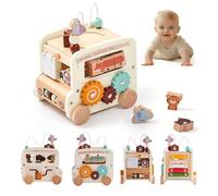 Juguete educativo de madera para niños pequeños, clasificación de formas y función de empujar y tirar, promover el desarrollo de habilidades cognitivas, juguete interactivo de madera para combinar