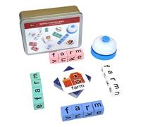 Juguete educativo interactivo para la promoción del vocabulario en inglés para la educación infantil en niños a partir de tres años con bloques de madera estables (Grey2, 18 x 9 cm)