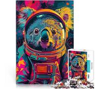 Juguete Educativo para aliviar el estrés Astronauta Koala Space Rompecabezas para Adultos 1000 Piezas 26x38cm Regalo de cumpleaños Apto para Mayores de 14 años.
