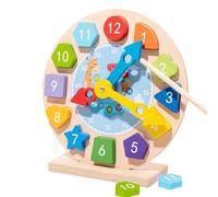 Juguete educativo para guardería, reloj de aprendizaje para niños que dicen la hora,Relojes didácticos interactivos Reloj de aprendizaje | Reloj de guardería juguete educativo para cumpleaños Año nuev
