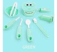 Juguete Educativo Role Pretend Toy Model Kids Check For Doctors Teeth Play Play 9Pcs/Set Education (Green, One Size)