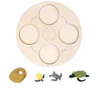 Juguete Educativo Tablero Montessori de ciclo de vida y crecimiento. El tablero de ayuda didáctica de deducción circular está hecho de madera. Educación temprana para niños en edad (Khaki1, One Size)