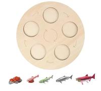 Juguete Educativo Tablero Montessori de ciclo de vida y crecimiento. El tablero de ayuda didáctica de deducción circular está hecho de madera. Educación temprana para niños en edad (Khaki2, One Size)