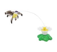 Juguete eléctrico de pájaro volador para gatos, movimiento volador realista, juguetes interactivos para gatos, con interruptor en la base, fácil de operar, requiere 1 batería (color de pájaro al azar