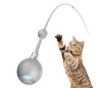 Juguete eléctrico para gatos con cordón | 3 modos interactivos con rotación automática - Juego eléctrico giratorio con cola para estimulación mental, caza, ejercicio recargable
