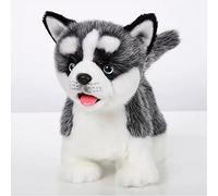 Juguete electrónico de peluche Husky siberiano para caminar, perro interactivo realista, caminar, ladrar, mover la cola y hablar, regalo para mascotas para niños y niñas
