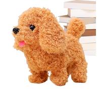 Juguete electrónico para cachorros - Perro robot realista de 18 x 13 x 16 cm, acción animada de sonidos y movimientos, animal interactivo de peluche suave con funciones de juego realistas, compañero
