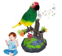 Juguete electrónico para Loro Hablando - Animal de compañía interactivo realista con alas móviles, Loro de voz eléctrico para | Decoración del hogar y regalo de cumpleaños Parf