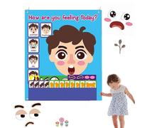 Juguete emocional para niños, pegatinas de fieltro para niños,Kit de aprendizaje socio-emocional Pegatinas de fieltro | Juguete de cambio de expresión con bordes biselados para coche, exterior, hogar