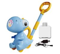 Juguete empujador de burbujas, cortadora de césped de burbujas - fabricante de burbujas automático con luz LED | Dinosaurio Outdoor Push Backyard Toys, 10 agujeros, Garden Entertainment