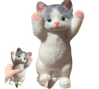 Juguete Fidget para Gatos, 8 x 4 Pulgadas, Lindo Gato, Juguetes sensoriales, Juguete Realista 3D para aliviar el estrés, Gatitos Kawaii Suaves, Fidget Squeeze, Creativo para niños y Adultos, Estilo 2