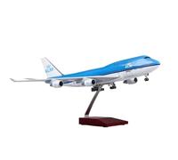 Juguete for avión 747 Royal Netherlands KLM, Modelo de avión de 47 cm, Escala 1:130, con Luces y Ruedas, colección de Modelos de avión de Resina.(Noled)