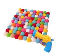 Juguete for gatos Juguete interactivo divertido Pelota de peluche Lanza una pelota que rebota silenciosamente for provocar al gato Mini juguete creativo for disparar Suministros for mascotas(100 balls