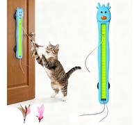 Juguete for puerta for gatos, juguetes automáticos for gatos de interior, cuenta con un cable oscilante inteligente y flexible de 360° que libera tus manos, ayuda a tu gato a mantenerse(azul)