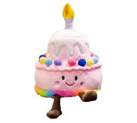 Juguete genérico con velas - Canto de pastel de cumpleaños | de peluche en forma de pastel, juguete musical de peluche en forma de pastel con una canción de feliz cumpleaños, almohada de Chan