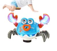 Juguete genérico para en forma de cangrejo que camina, actividad musical rastreo interactiva con luz LED, juguete para forma de cangrejo en movimiento, para cumpleaños, guardería, niño, niña, a