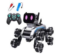 Juguete genérico para perros controlado a distancia - Perro robótico para robot de cachorro inteligente de ocho ruedas interior y exterior, juegos de un módulo anticolisión inteligente para priorizar