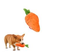 Juguete gigante de zanahoria para perros de 11.4 pulgadas, juguete chirriante de felpa grande para perros de raza pequeña y media, juguetes para perros para masticadores agresivos, juguete masticable