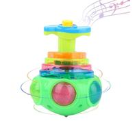 Juguete giratorio de música LED - parte superior luminosa, divertidos efectos de sonido musical, plástico seguro y duradero | Juguete de trineo intermitente para niños pequeños, regalo de Navidad